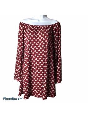 Voll Bell Sleeve Elephant Tunic Top Novelty Print Whimsical Oversized Size S